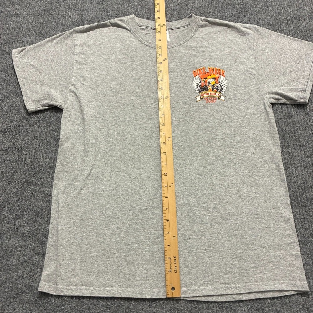 Daytona Bike Week 2020 Graphic T-Shirt Mens Size L Gray Cotton Short Sleeve - Picture 3 of 11